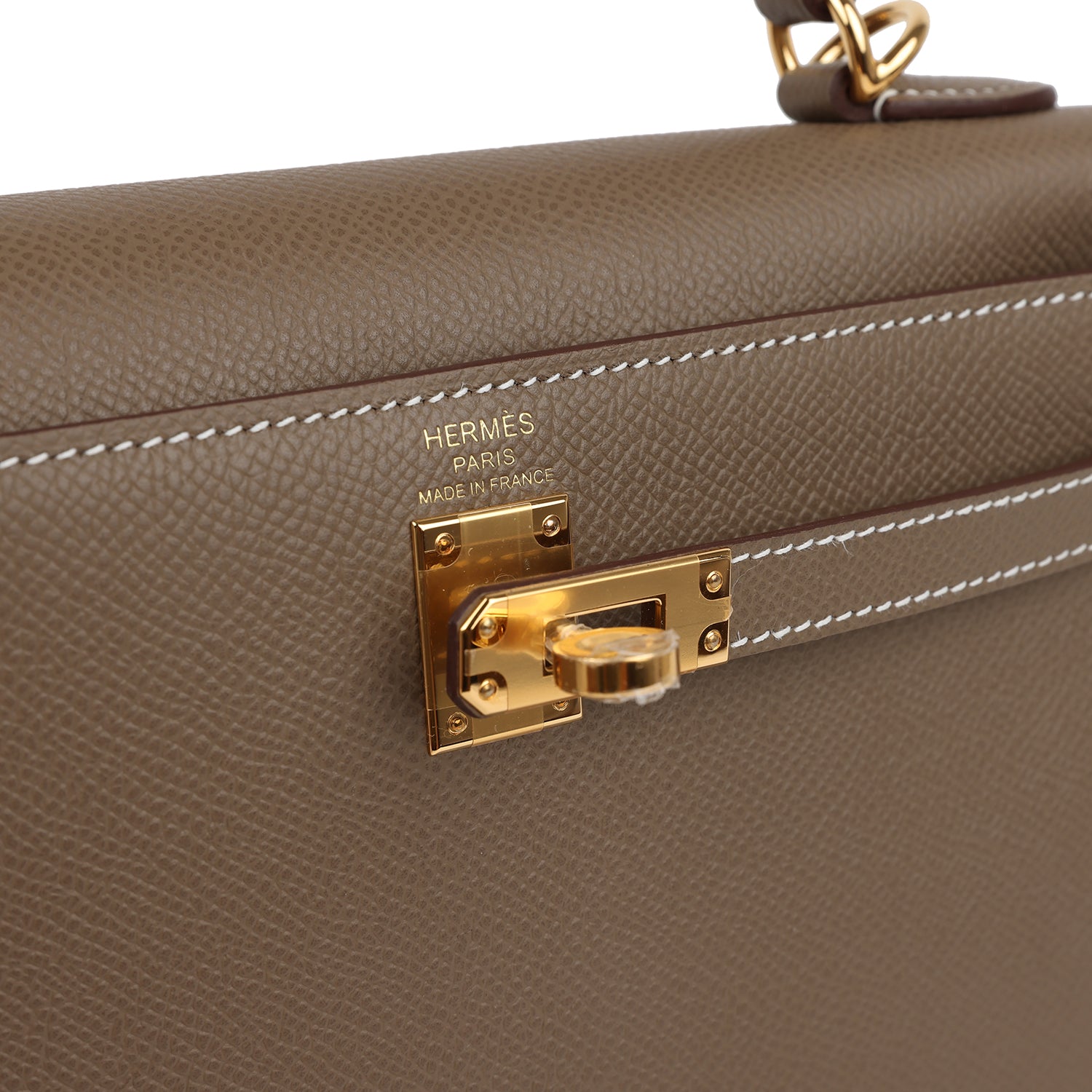 Hermes Kelly Sellier 25 Etoupe Epsom Gold Hardware