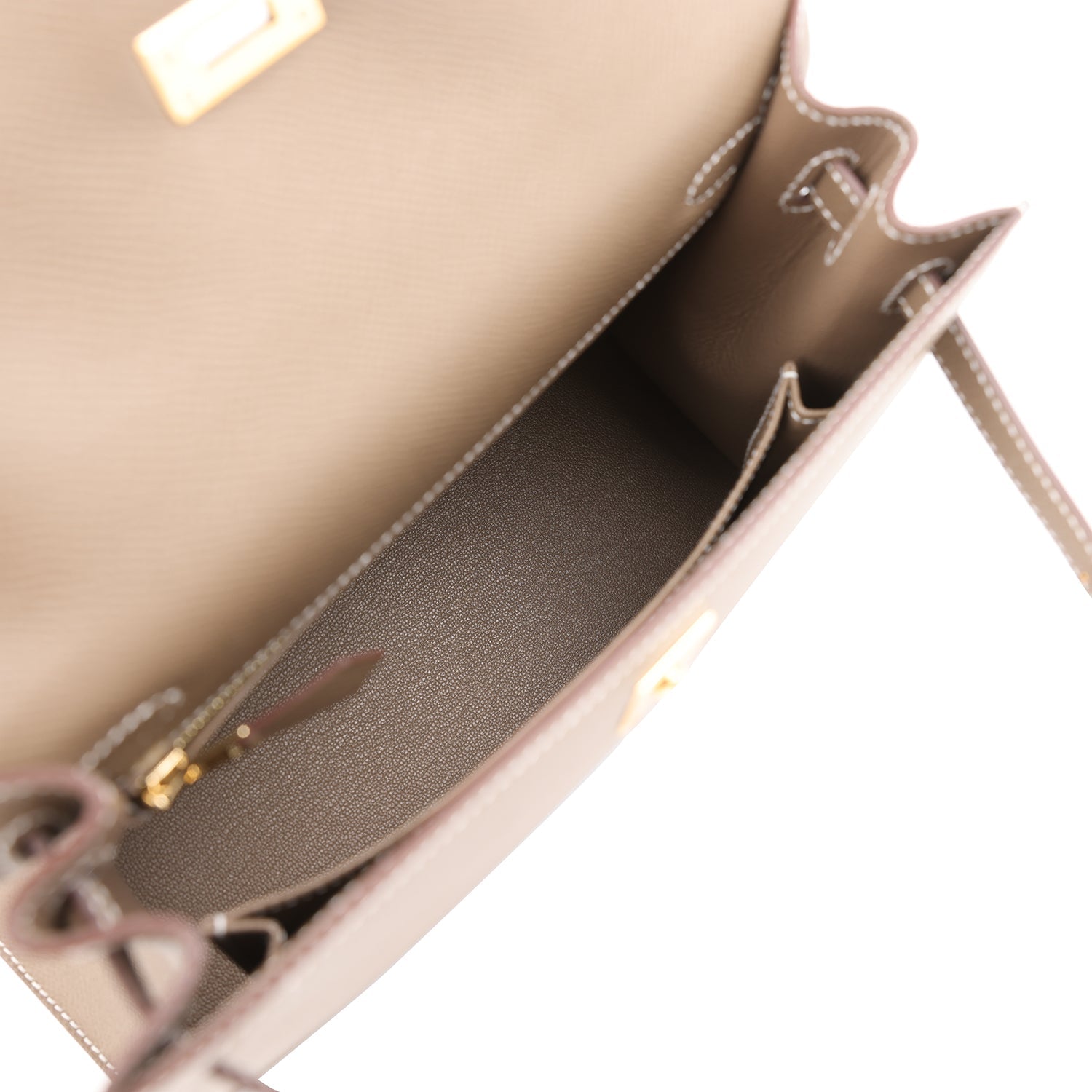 Hermes Kelly Sellier 25 Etoupe Epsom Gold Hardware