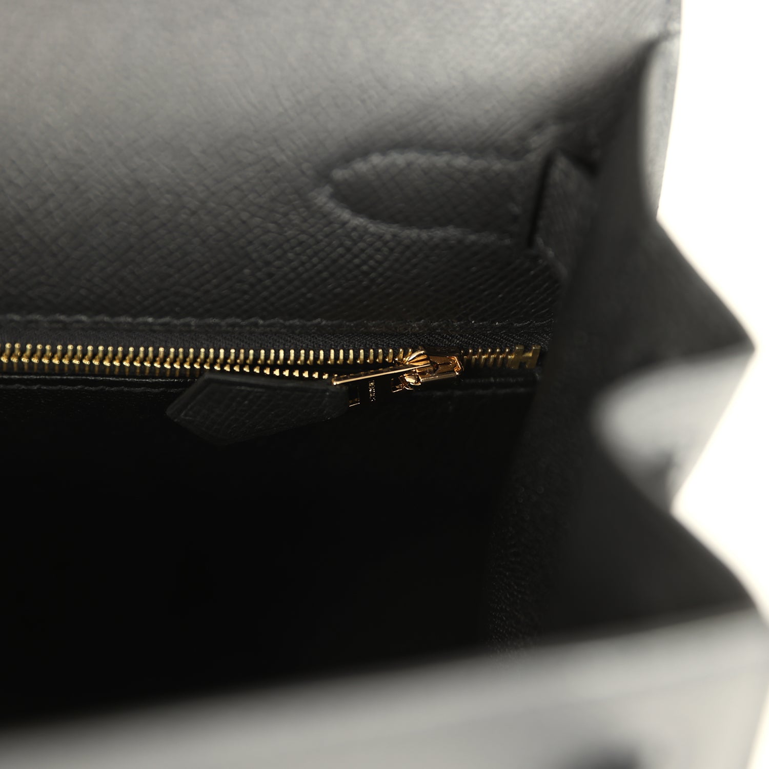 Pre-owned Hermes Kelly Sellier 28 Black Epsom Gold Hardware