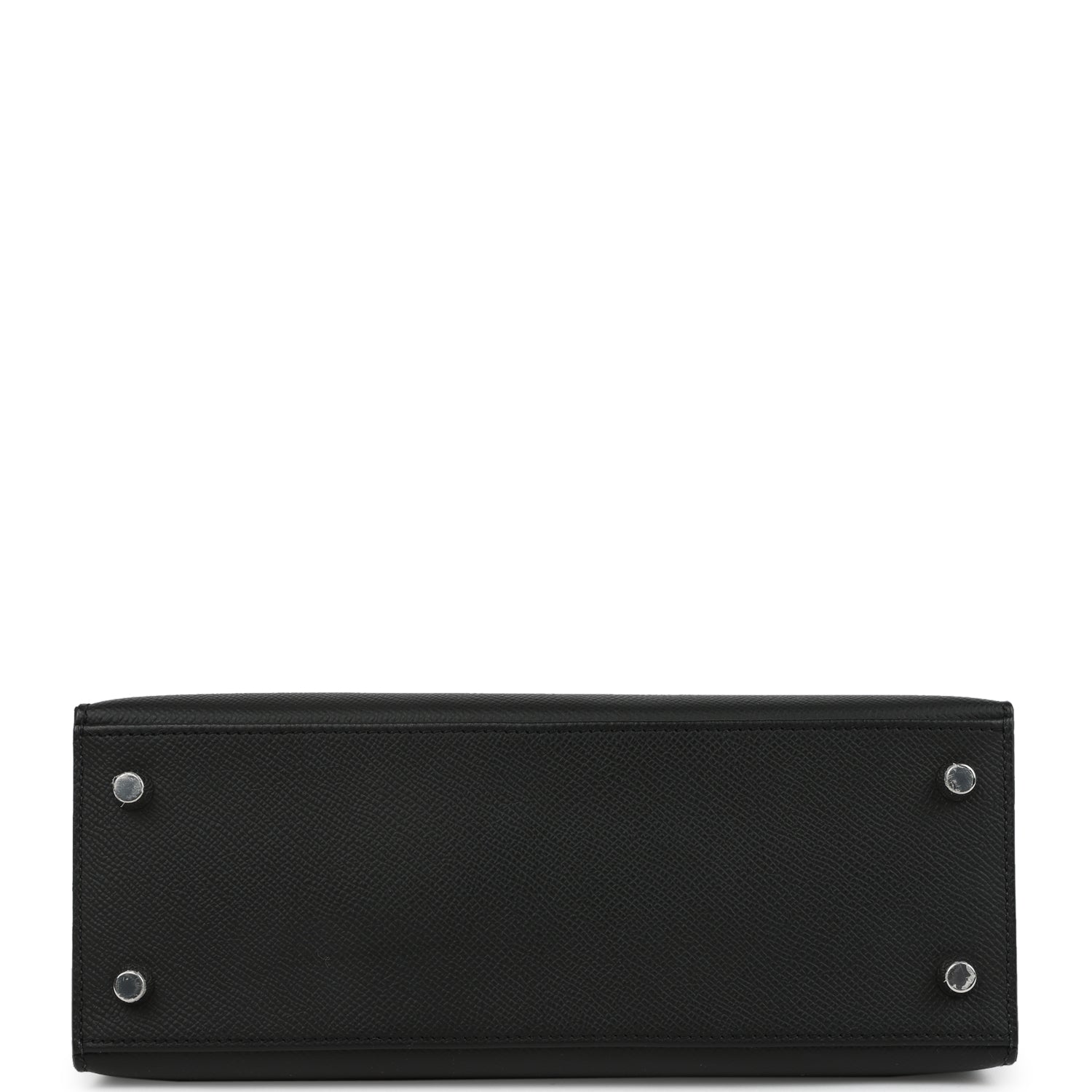 Pre-owned Hermes Kelly Sellier 25 Black Epsom Palladium Hardware