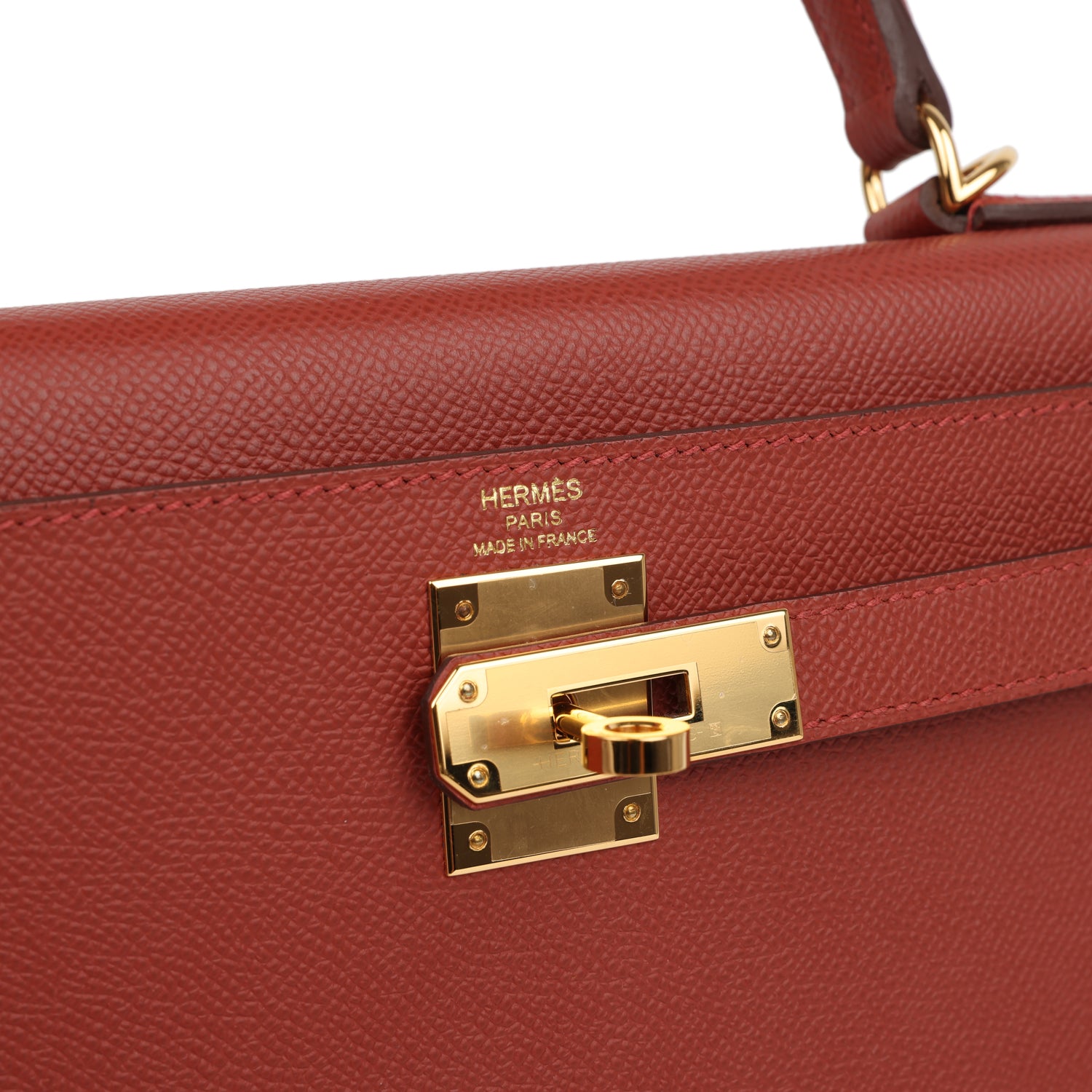 Hermes Kelly Sellier 28 Rouge Venitien Epsom Gold Hardware