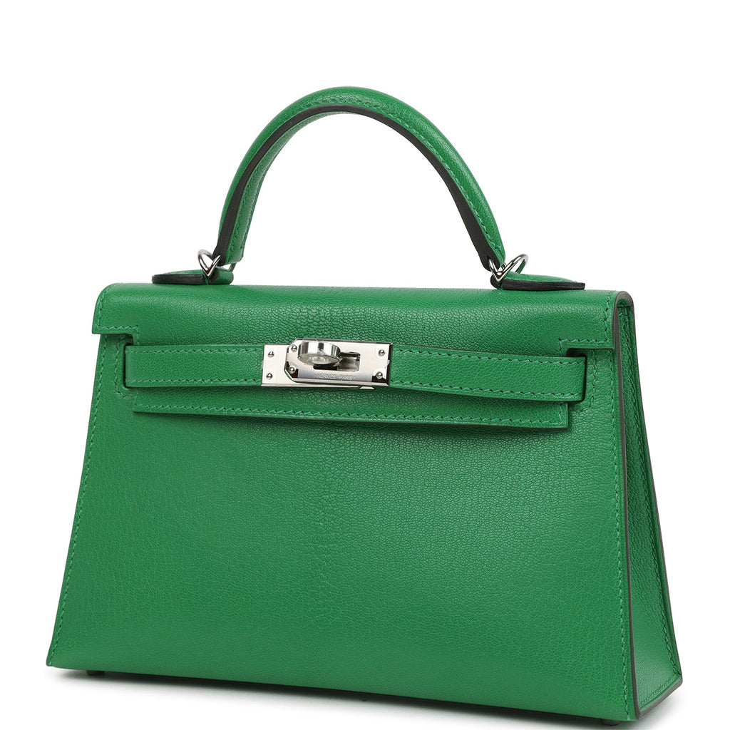 Hermes Kelly Sellier 20 Bambou Chevre Chamkila Palladium Hardware