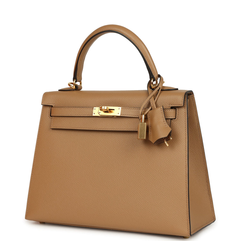 Hermes Kelly Sellier 25 Chai Epsom Gold Hardware