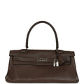 New Hermes Shoulder Kelly 42 JPG Chocolate Clemence Palladium Hardware