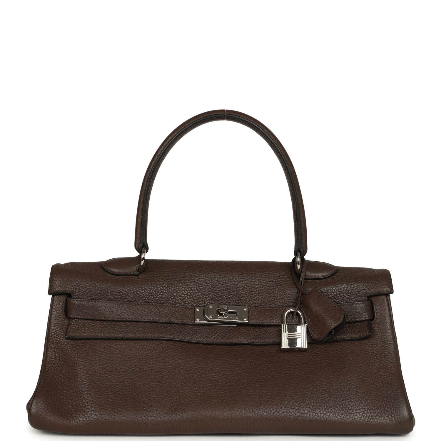 New Hermes Shoulder Kelly 42 JPG Chocolate Clemence Palladium Hardware