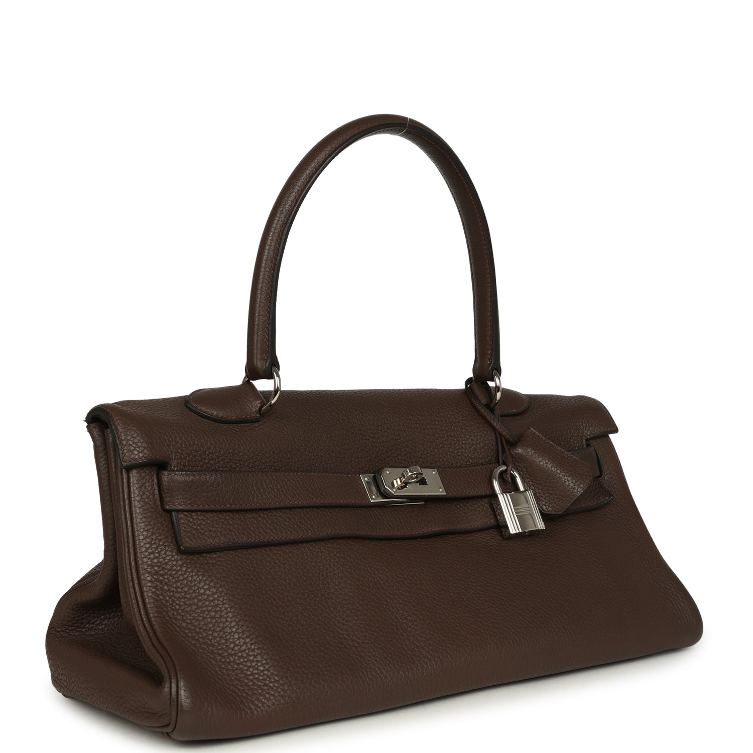 New Hermes Shoulder Kelly 42 JPG Chocolate Clemence Palladium Hardware