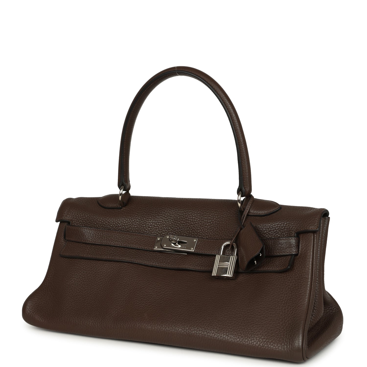 New Hermes Shoulder Kelly 42 JPG Chocolate Clemence Palladium Hardware