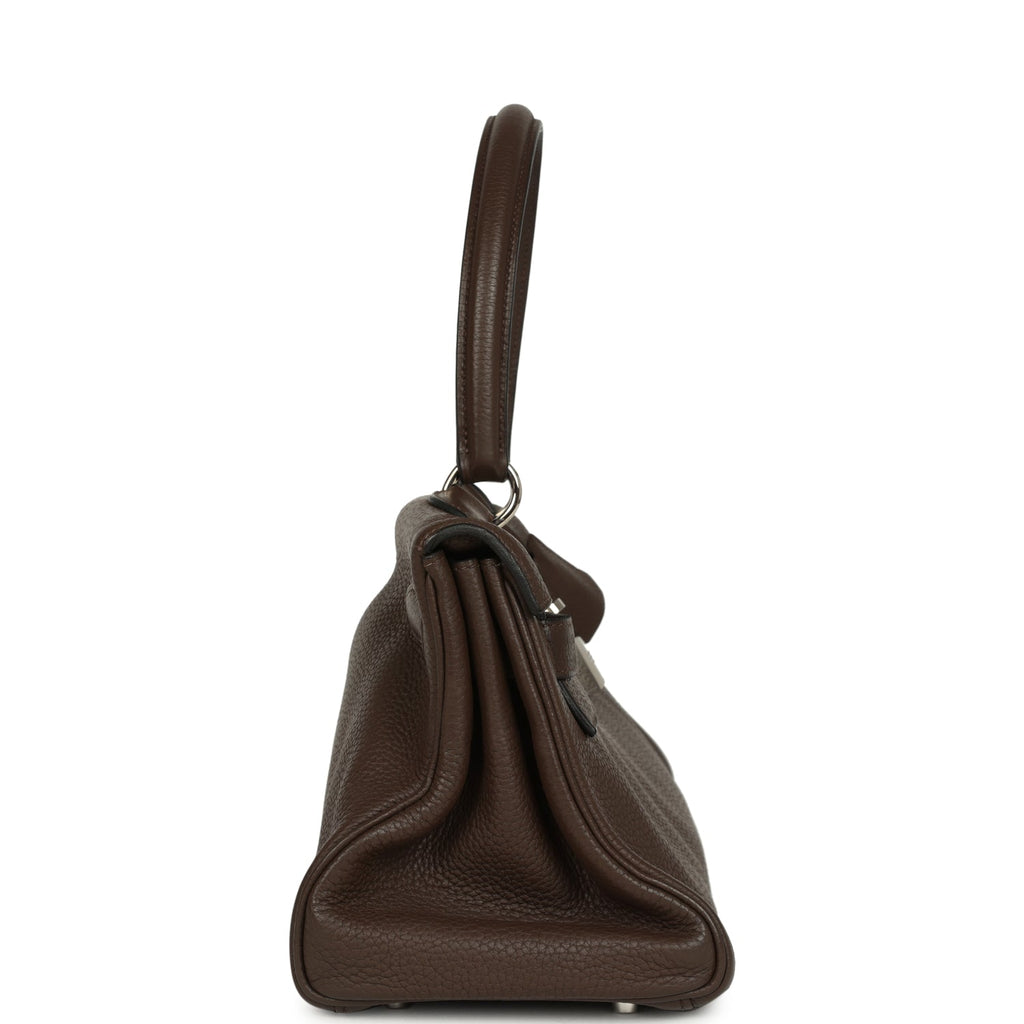 New Hermes Shoulder Kelly 42 JPG Chocolate Clemence Palladium Hardware