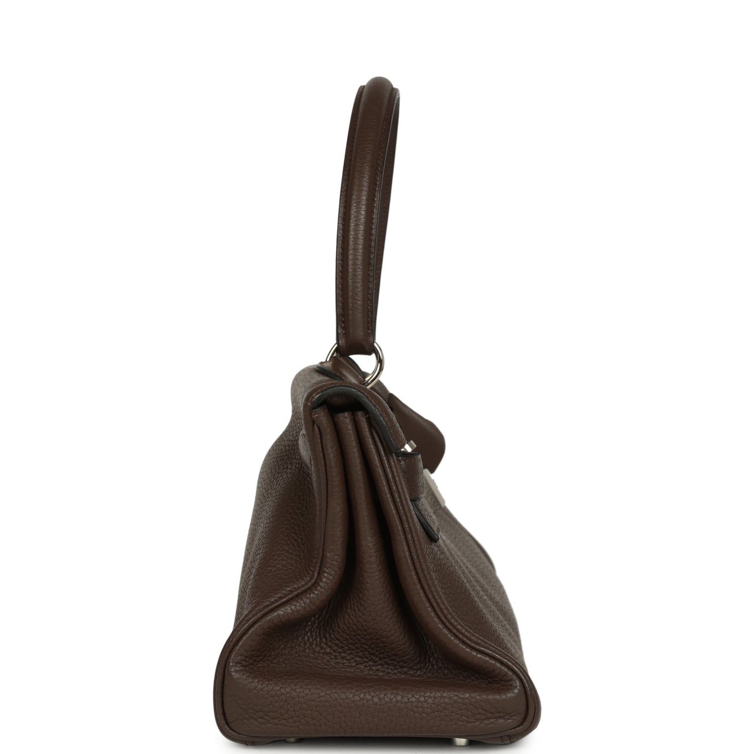 New Hermes Shoulder Kelly 42 JPG Chocolate Clemence Palladium Hardware
