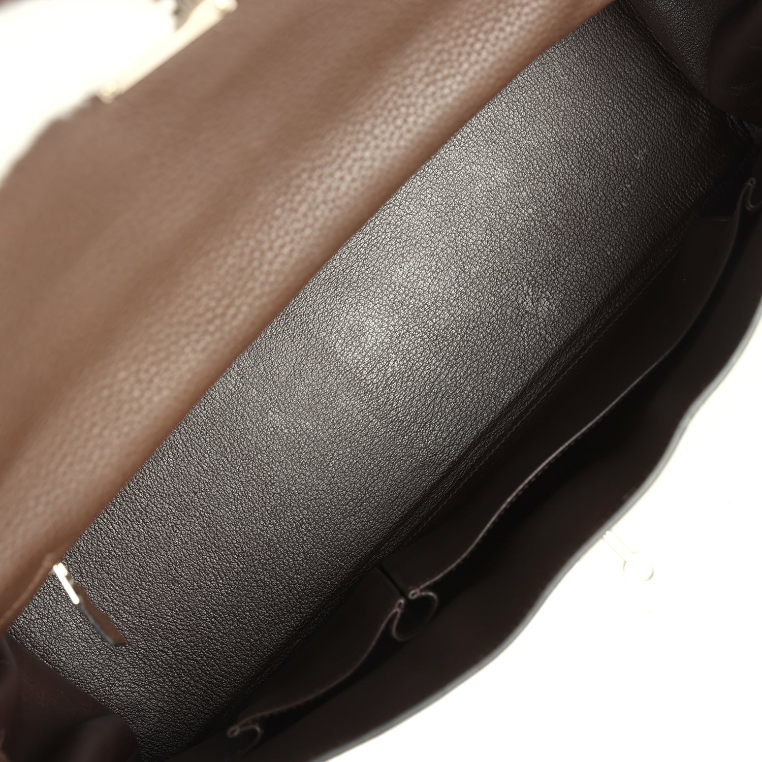 New Hermes Shoulder Kelly 42 JPG Chocolate Clemence Palladium Hardware