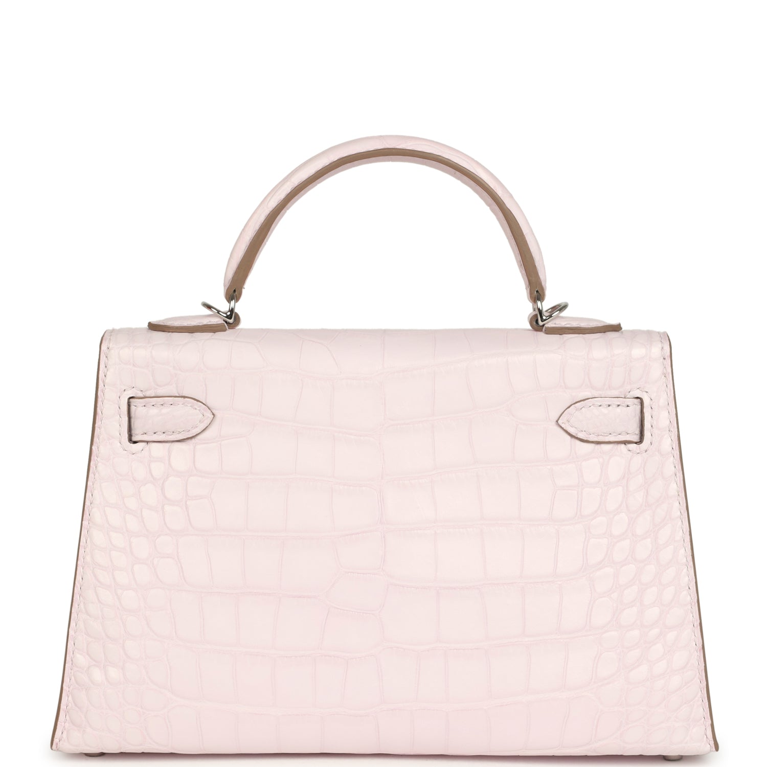 Hermes Kelly Sellier 20 Mauve Pale Boreal Satin Alligator Palladium Hardware