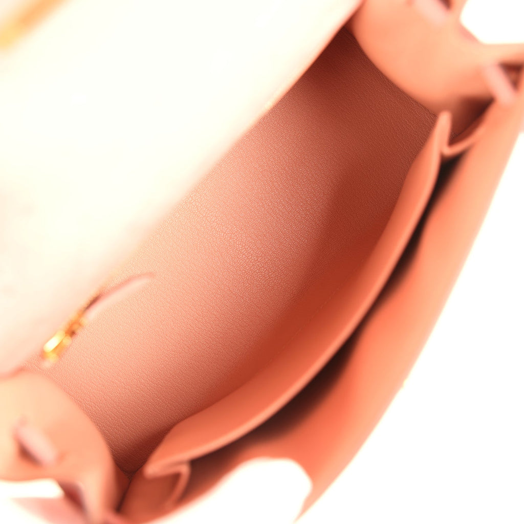 Hermes Kelly Sellier 25 Terre Cuite Ostrich Gold Hardware
