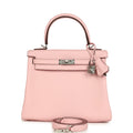 Hermes Kelly Retourne 25 Rose Sakura Swift Palladium Hardware