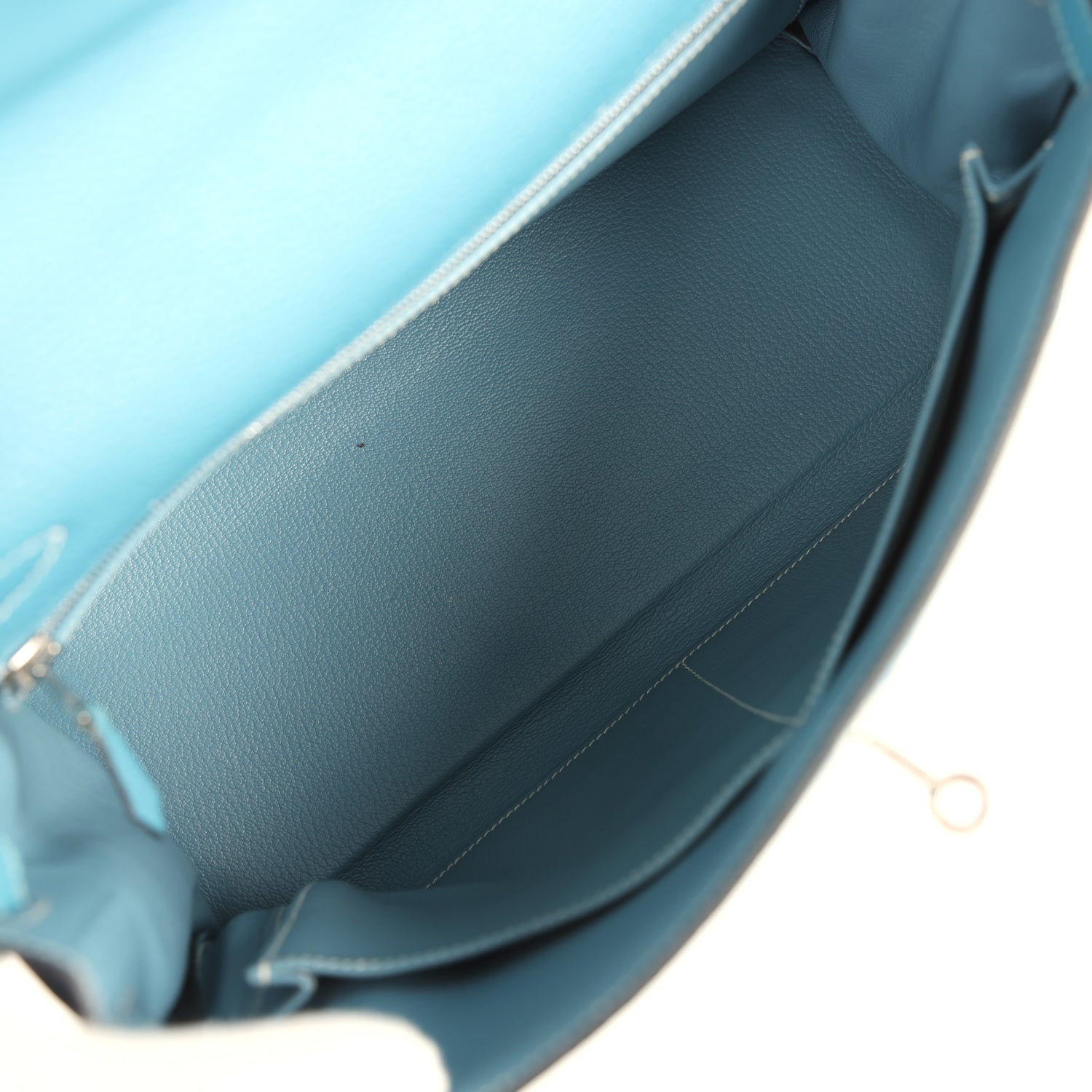 New Hermes Kelly Retourne 32 Blue Jean Togo Palladium Hardware