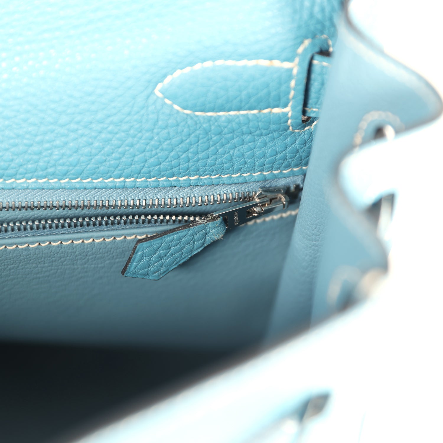 New Hermes Kelly Retourne 32 Blue Jean Togo Palladium Hardware