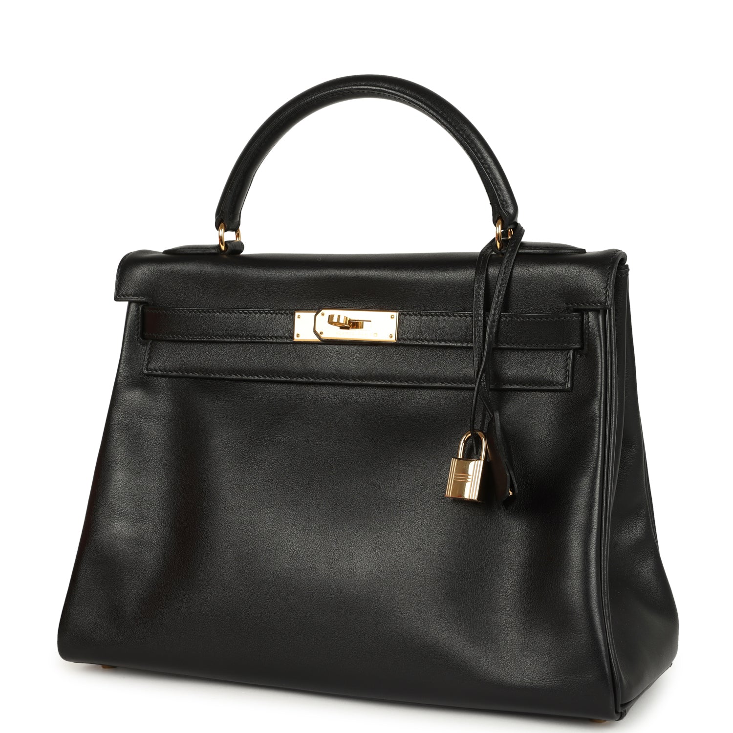 New Hermes Kelly Retourne 32 Black Gulliver Gold Hardware