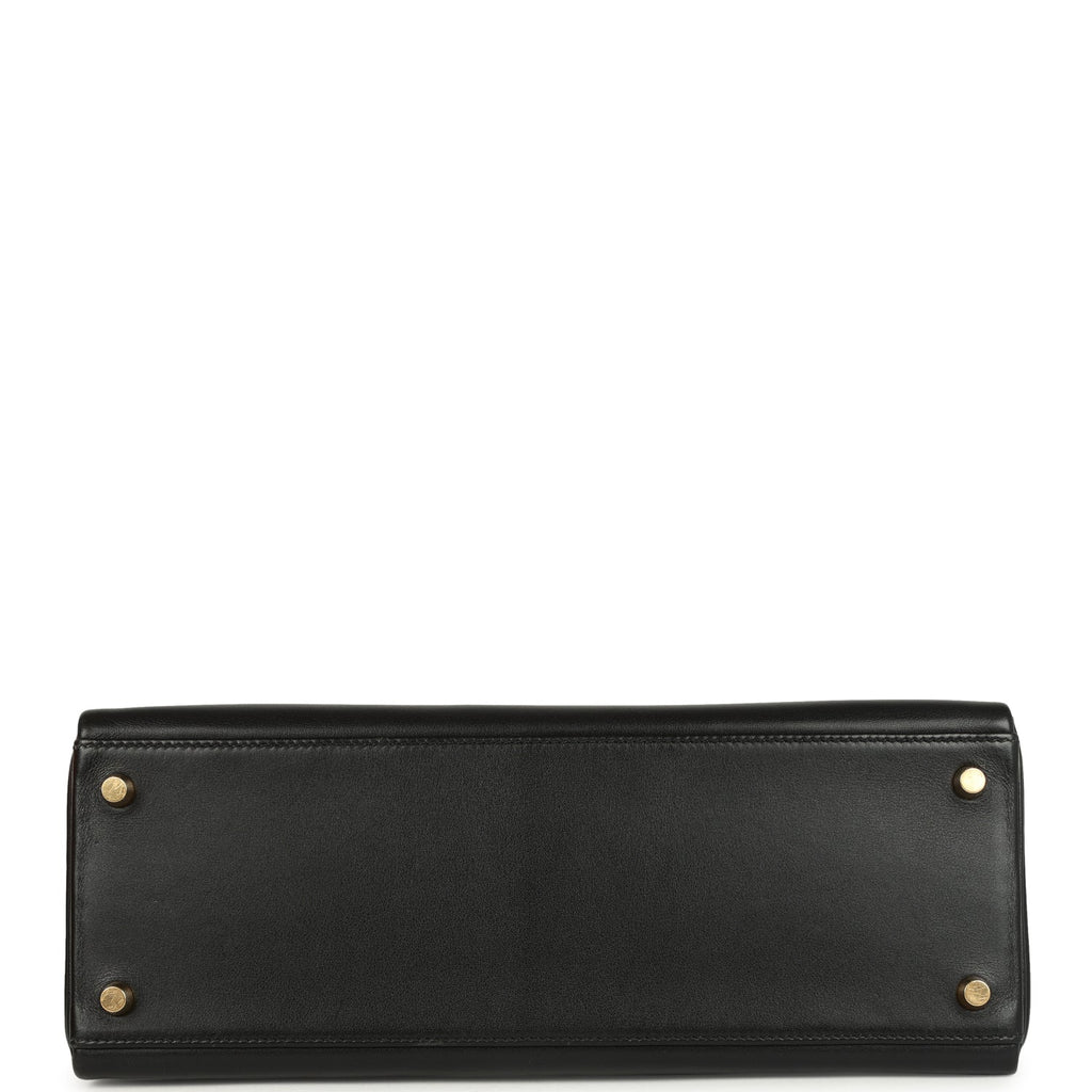 New Hermes Kelly Retourne 32 Black Gulliver Gold Hardware