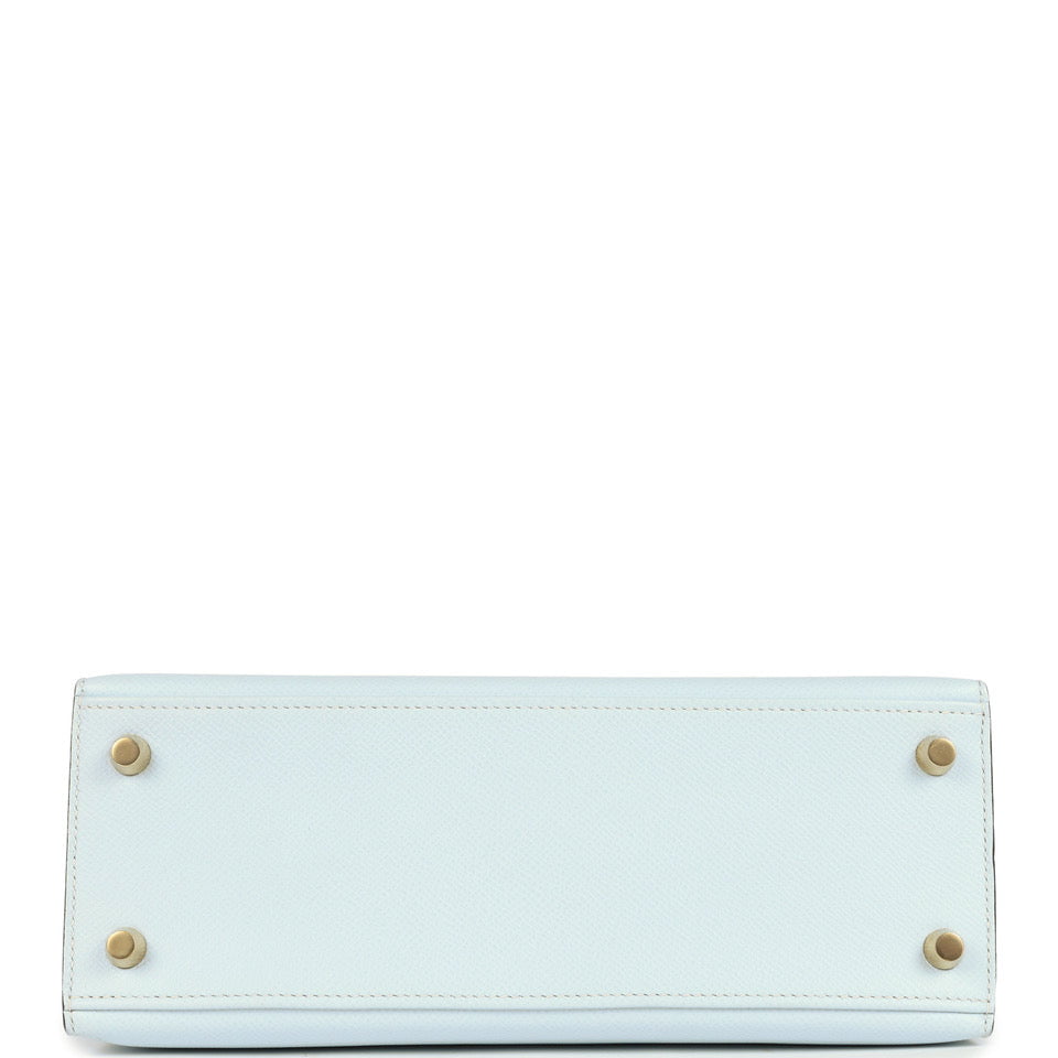 Hermes Kelly Sellier 25 Bleu Brume Epsom Gold Hardware
