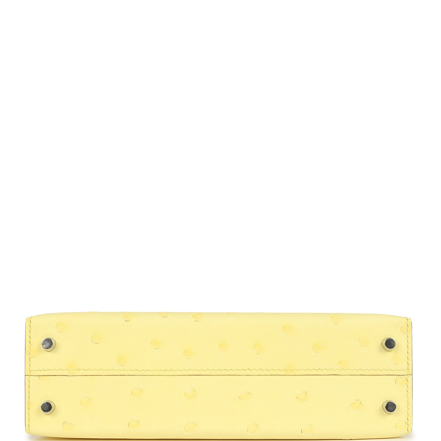 Hermes Kelly Sellier 20 Limoncello Ostrich Palladium Hardware