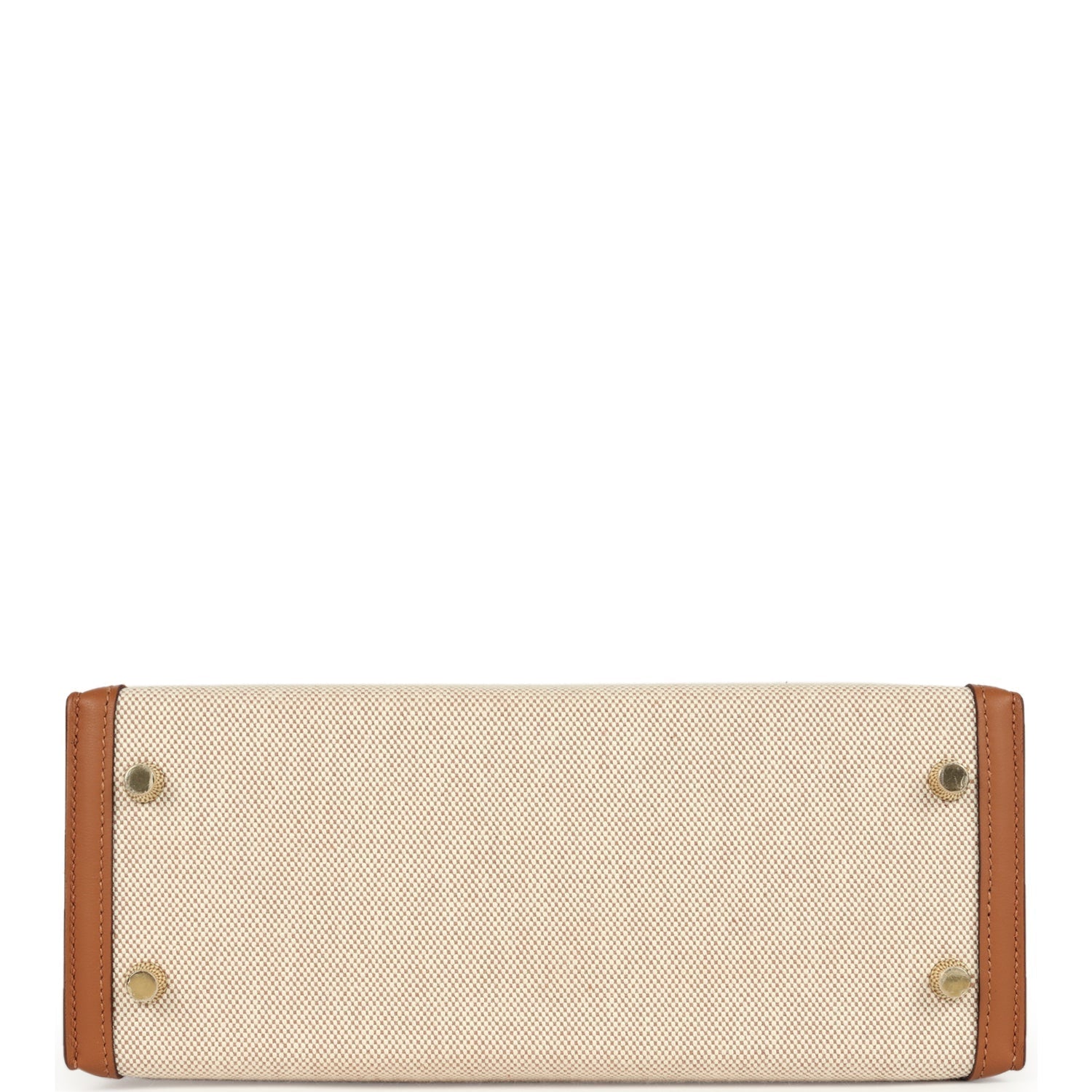 Hermes Kelly Sellier 25 Gold Swift and Ecru & Beige Toile H Canvas Gold Hardware