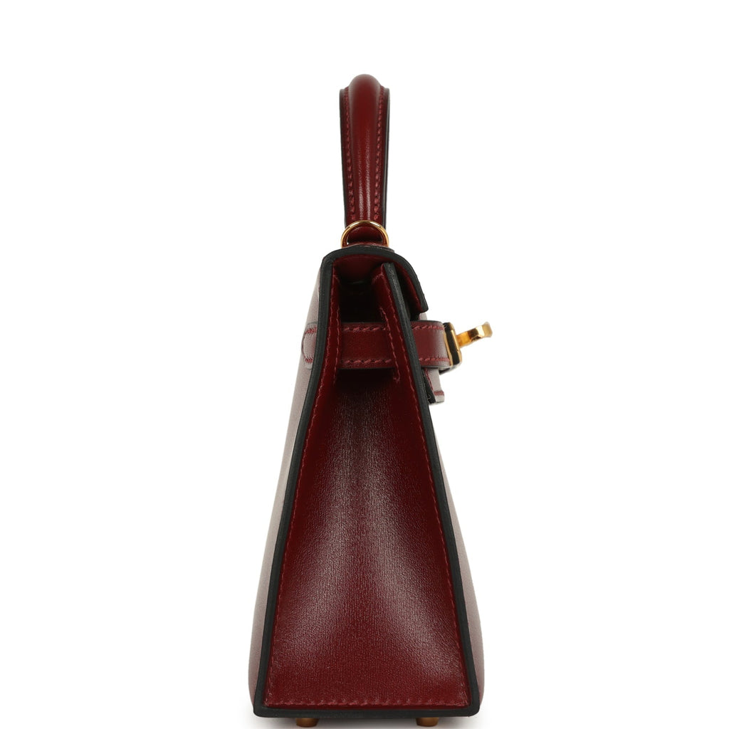 Hermes Kelly Sellier 20 Rouge H Box Gold Hardware