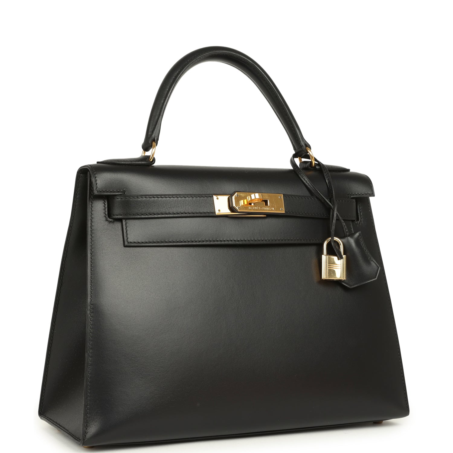New Hermes Kelly Sellier 28 Black Chamonix Gold Hardware