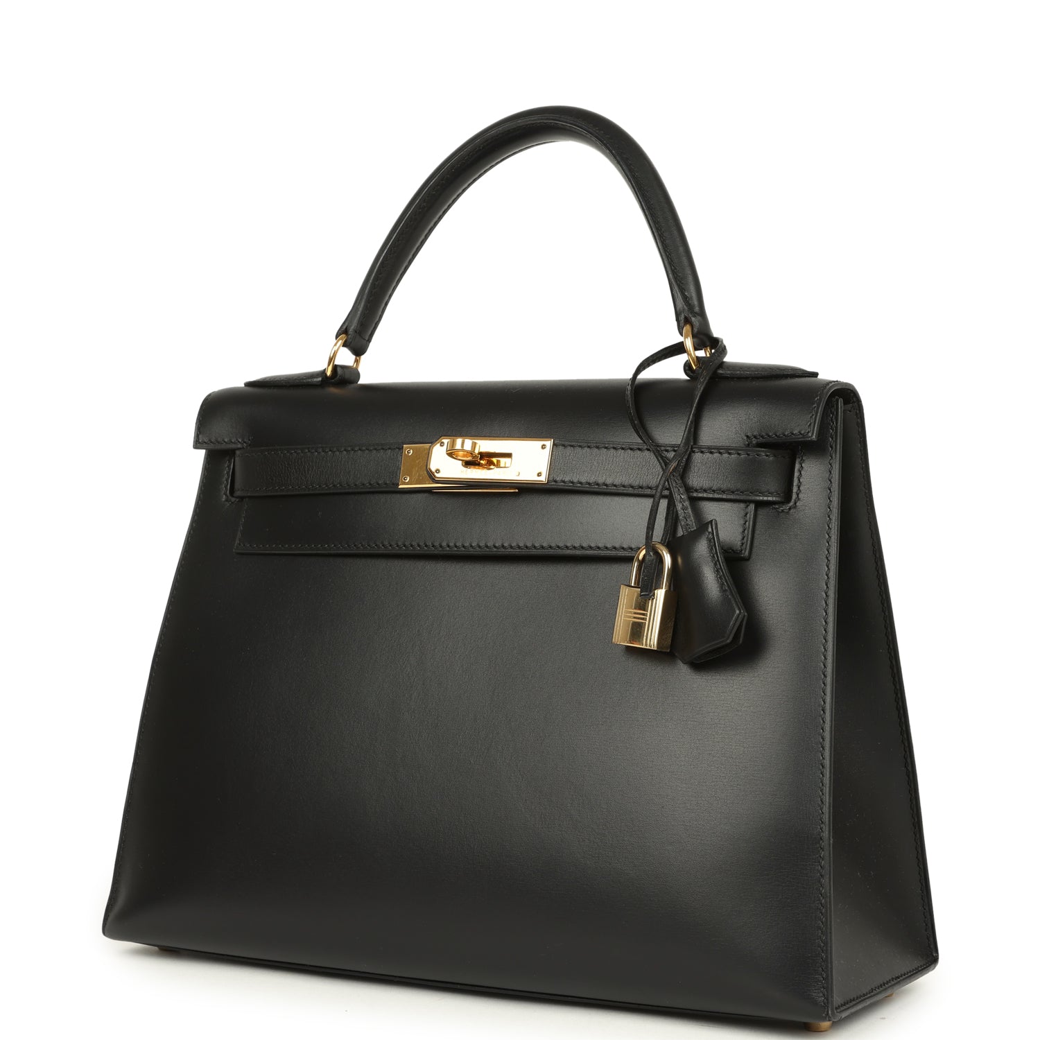 New Hermes Kelly Sellier 28 Black Chamonix Gold Hardware