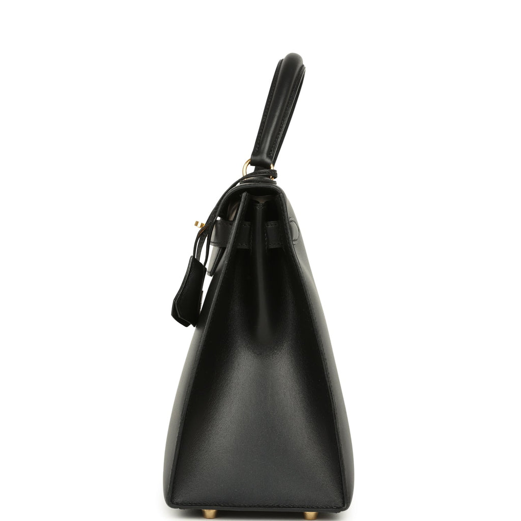New Hermes Kelly Sellier 28 Black Chamonix Gold Hardware