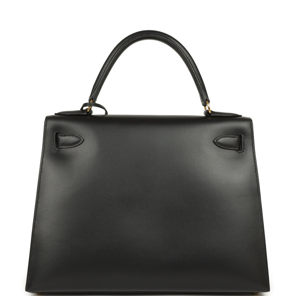 New Hermes Kelly Sellier 28 Black Chamonix Gold Hardware