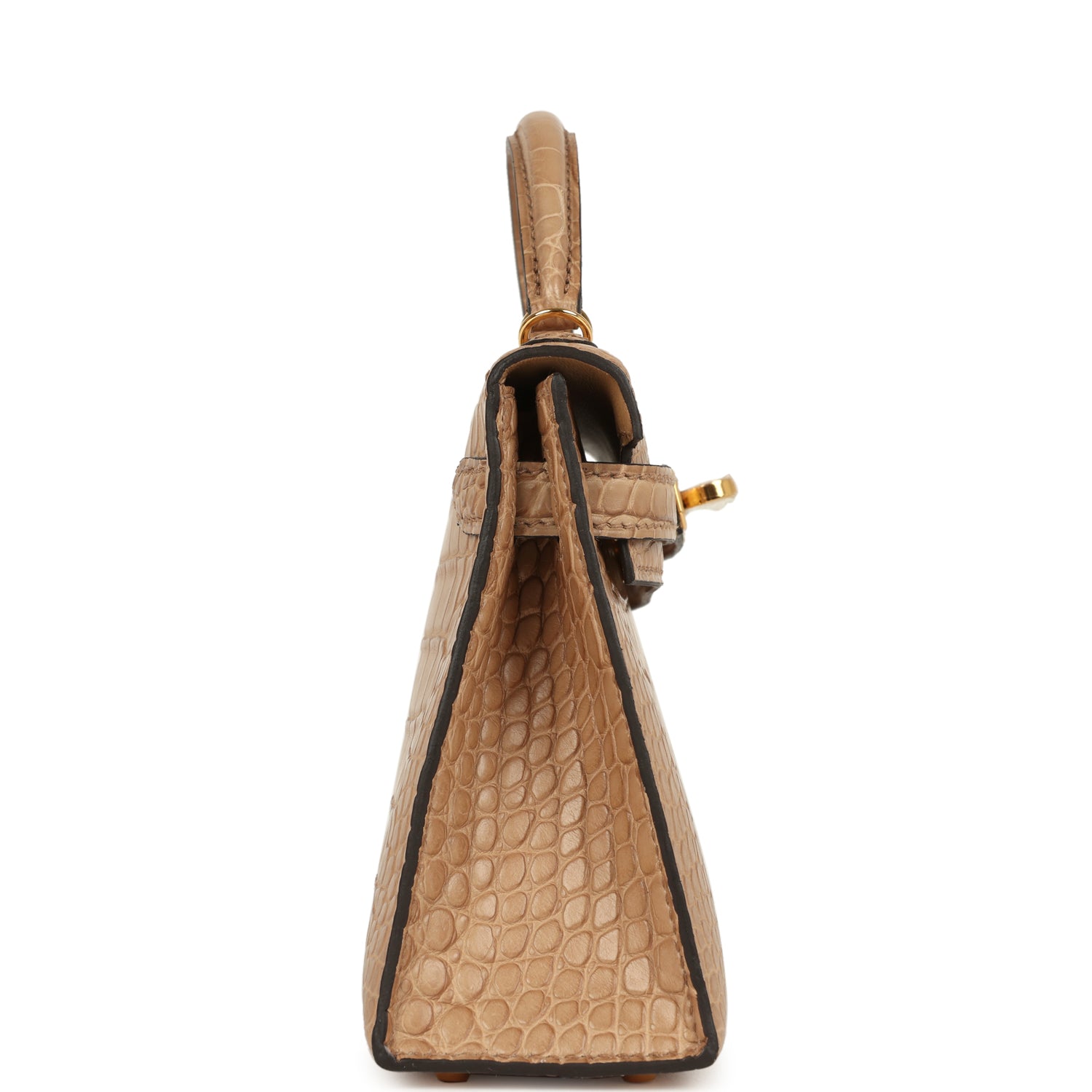 Hermes Kelly Sellier 20 Chai Matte Alligator Gold Hardware