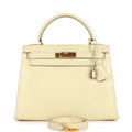 New Hermes Kelly Sellier 28 Parchemin Box Gold Hardware