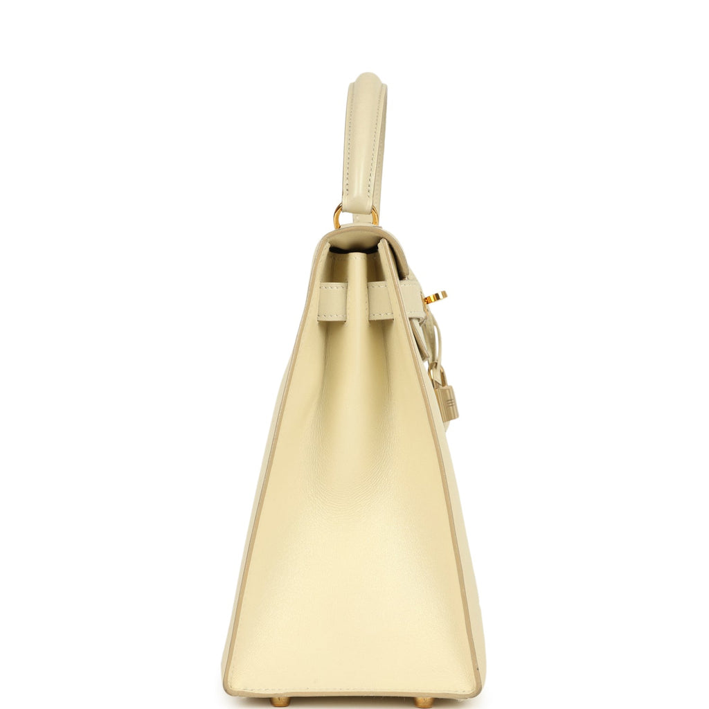 New Hermes Kelly Sellier 28 Parchemin Box Gold Hardware