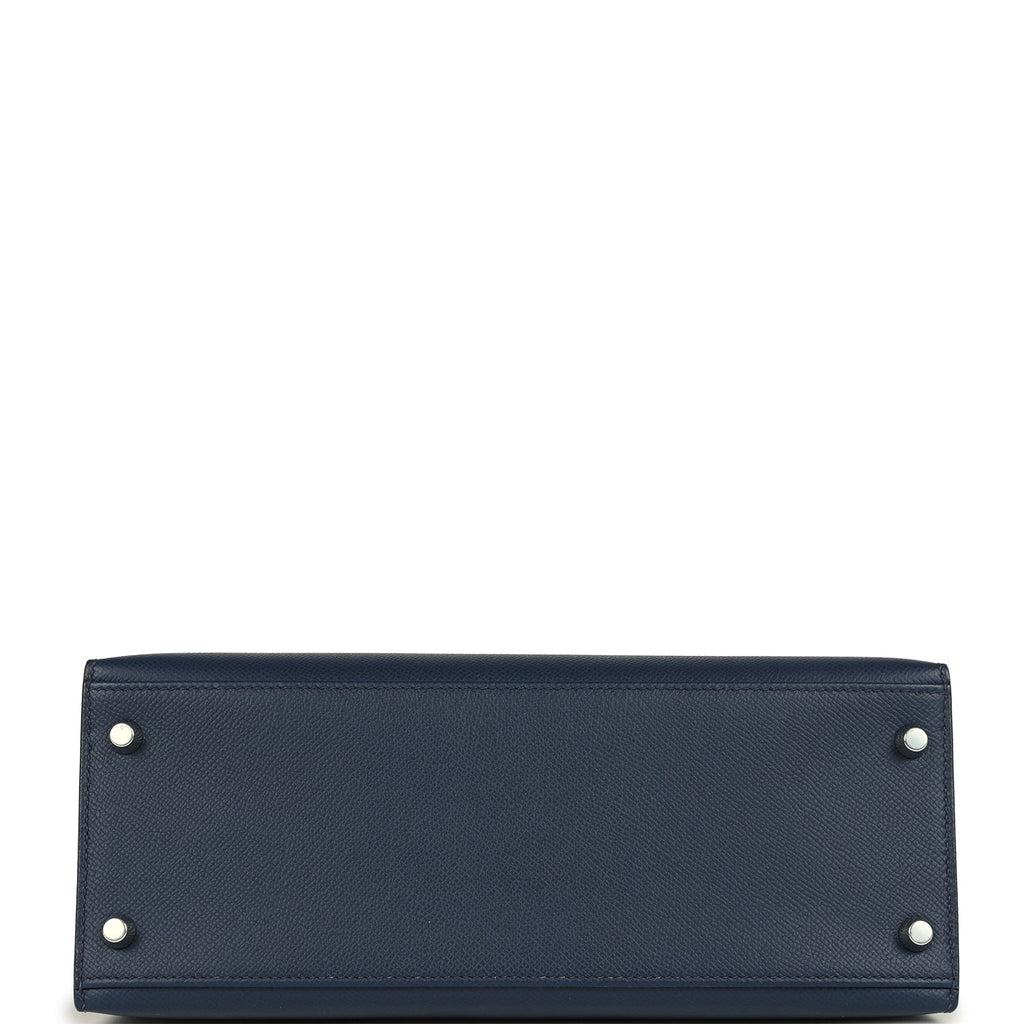 Hermes Kelly Sellier 28 Bleu Navy Epsom Palladium Hardware