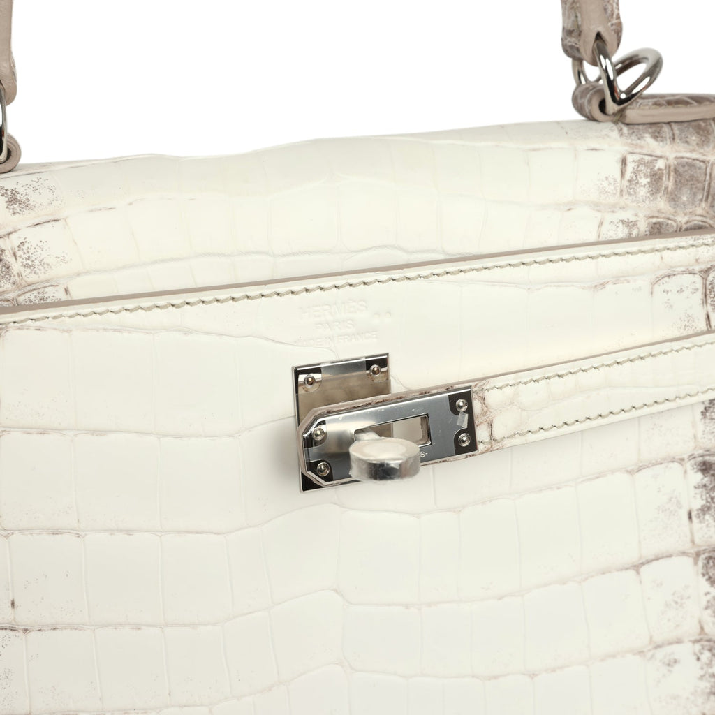 Hermes Kelly Retourne 25 Himalaya Niloticus Crocodile Palladium Hardware