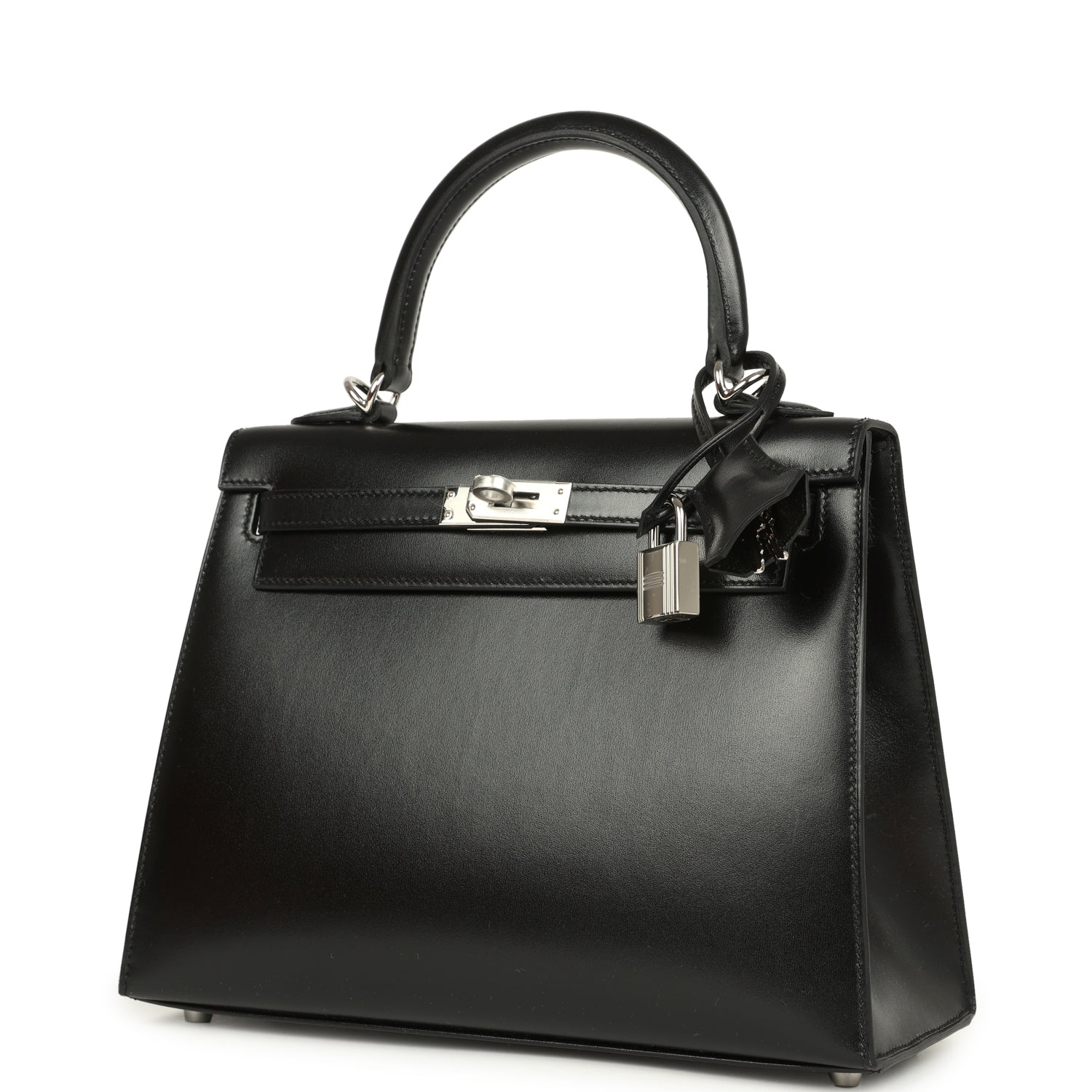 Hermes Kelly Sellier 25 Black Box Palladium Hardware