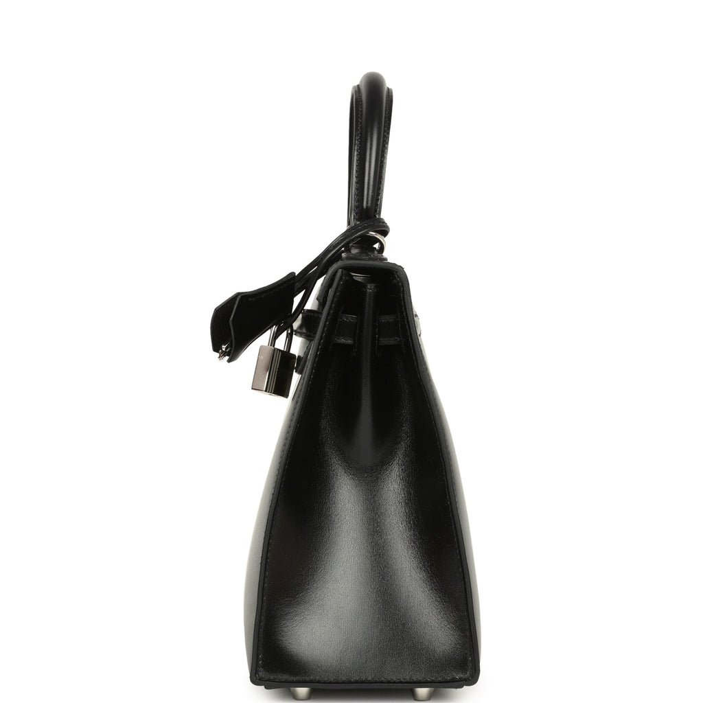Hermes Kelly Sellier 25 Black Box Palladium Hardware