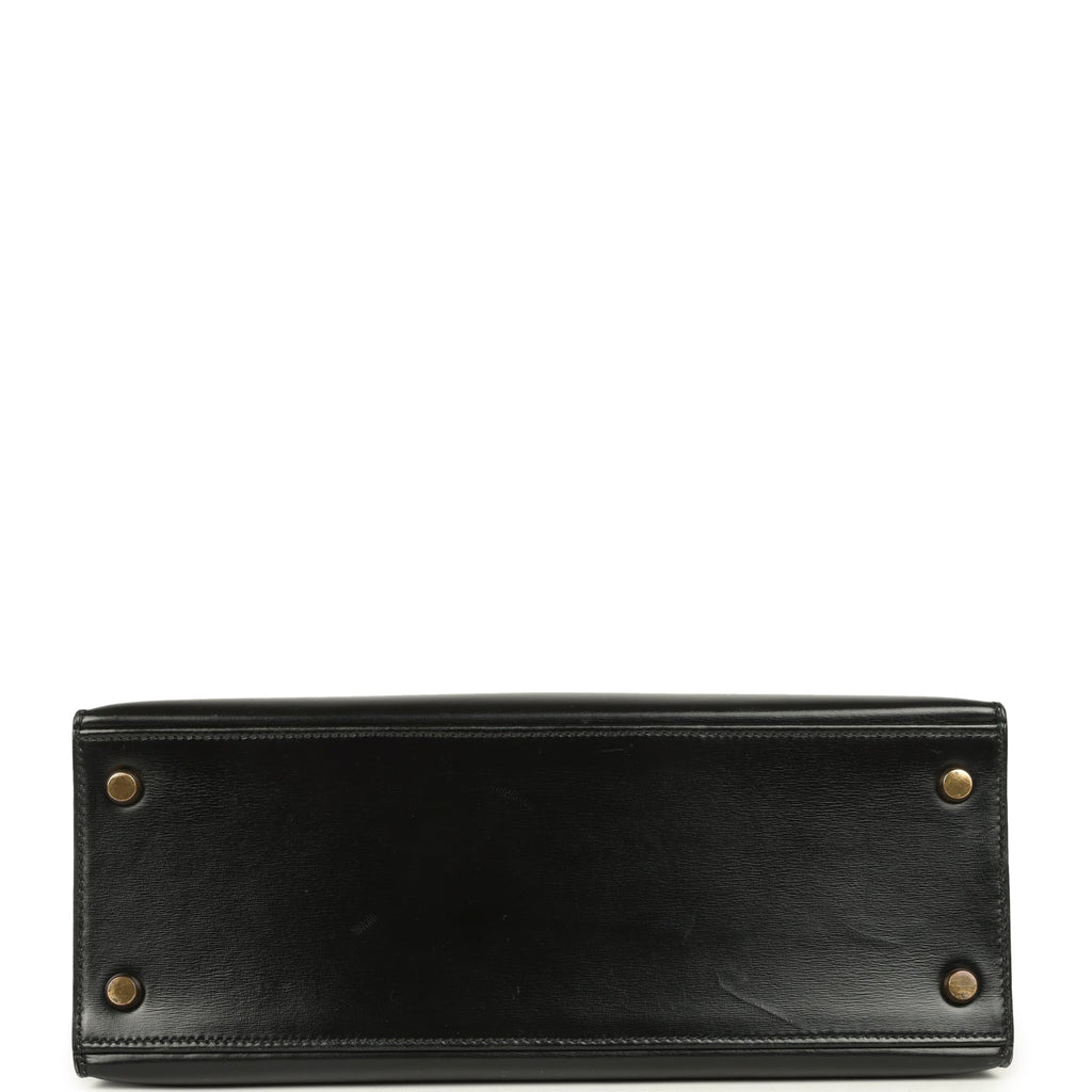 New Hermes Kelly Sellier 28 Black Box Gold Hardware