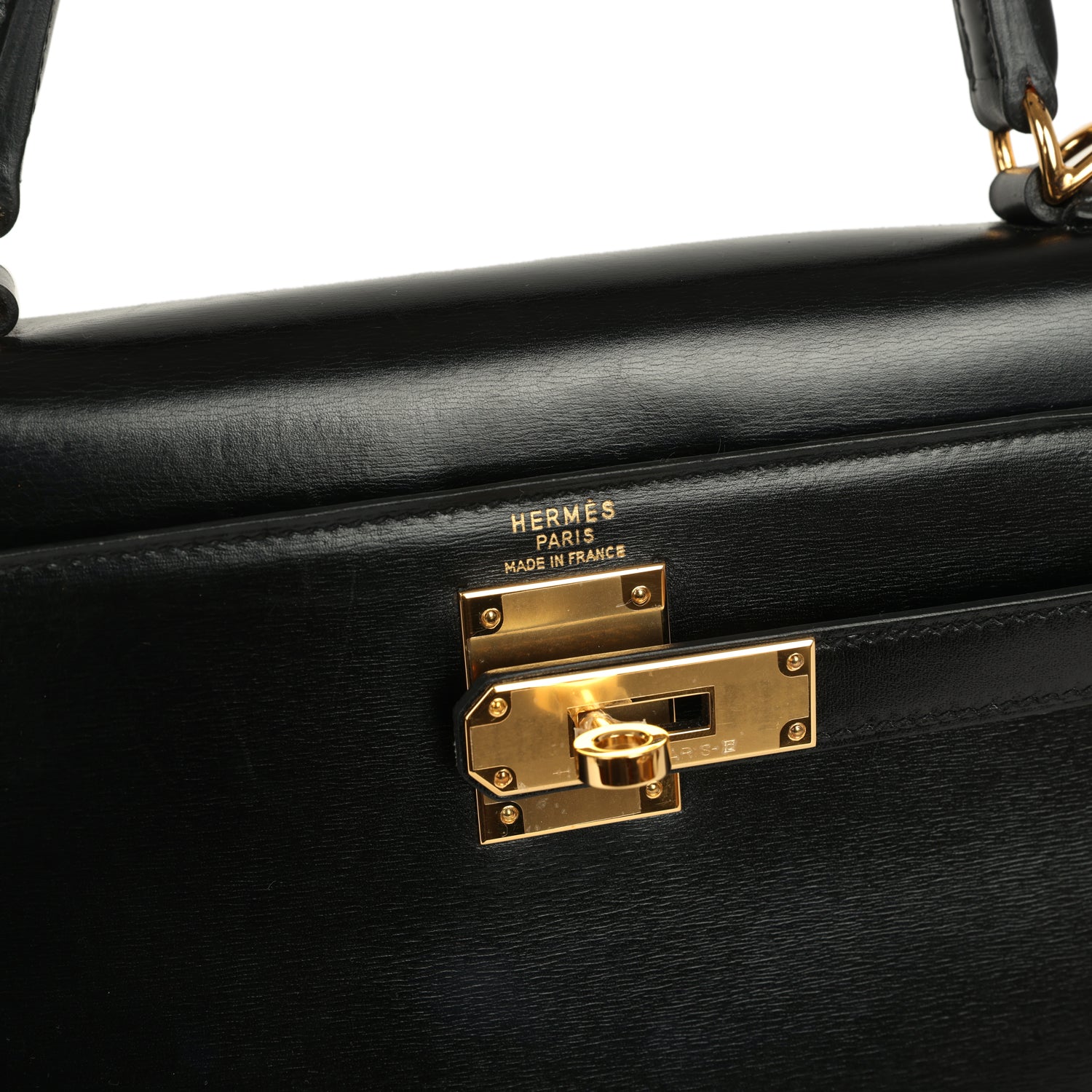 New Hermes Kelly Sellier 28 Black Box Gold Hardware