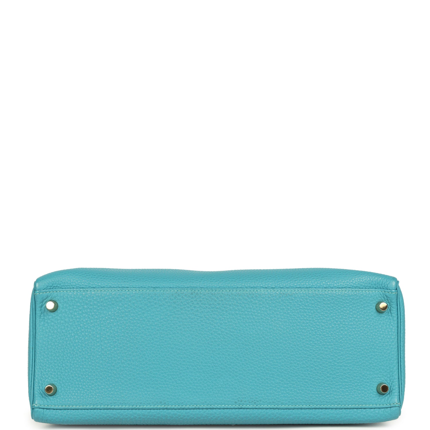 Pre-owned Hermes Kelly Retourne 35 Turquoise Togo Gold Hardware