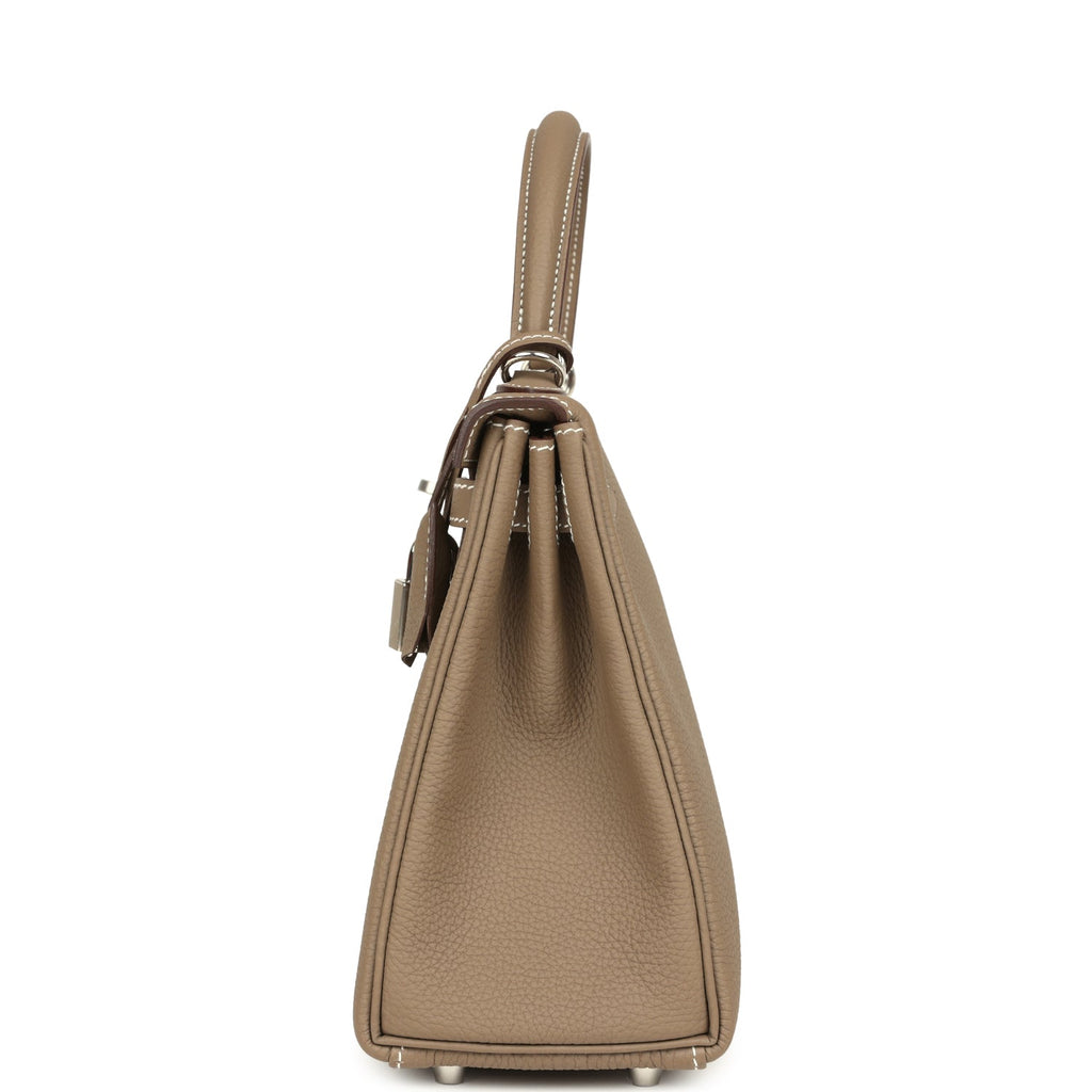 Hermes Kelly Retourne 25 Etoupe Togo Palladium Hardware