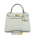 Hermes Kelly Sellier 25 Bleu Glacier Epsom Gold Hardware