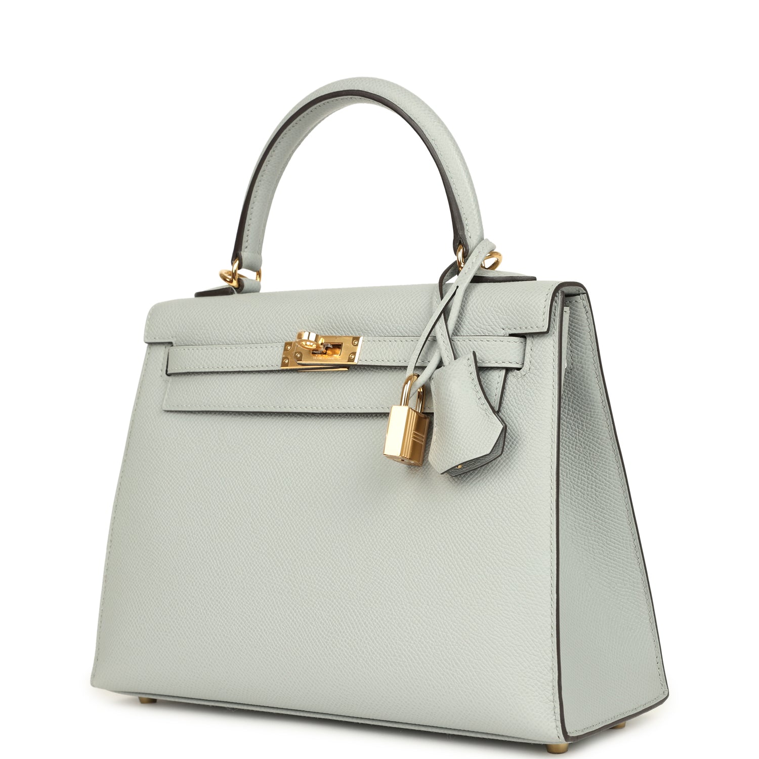 Hermes Kelly Sellier 25 Bleu Glacier Epsom Gold Hardware