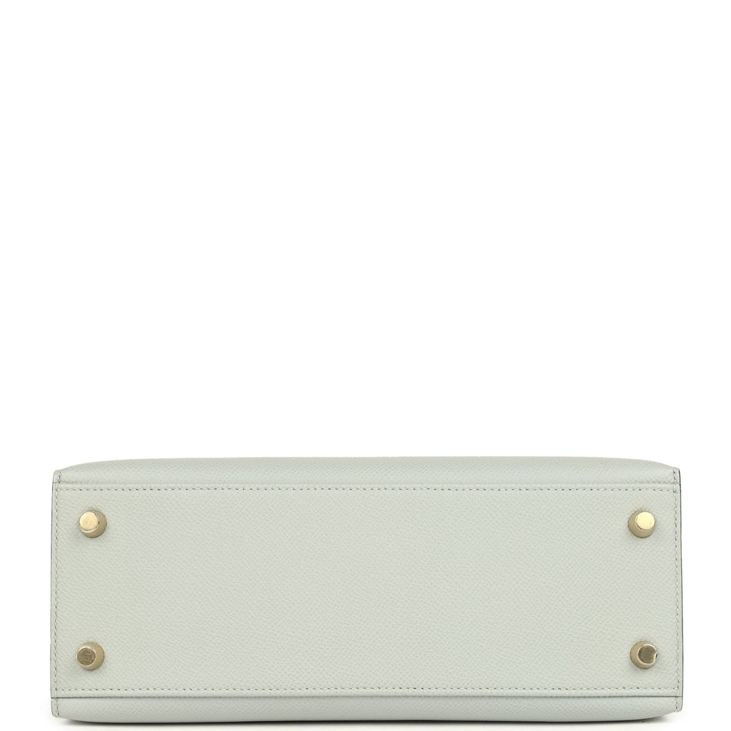 Hermes Kelly Sellier 25 Bleu Glacier Epsom Gold Hardware