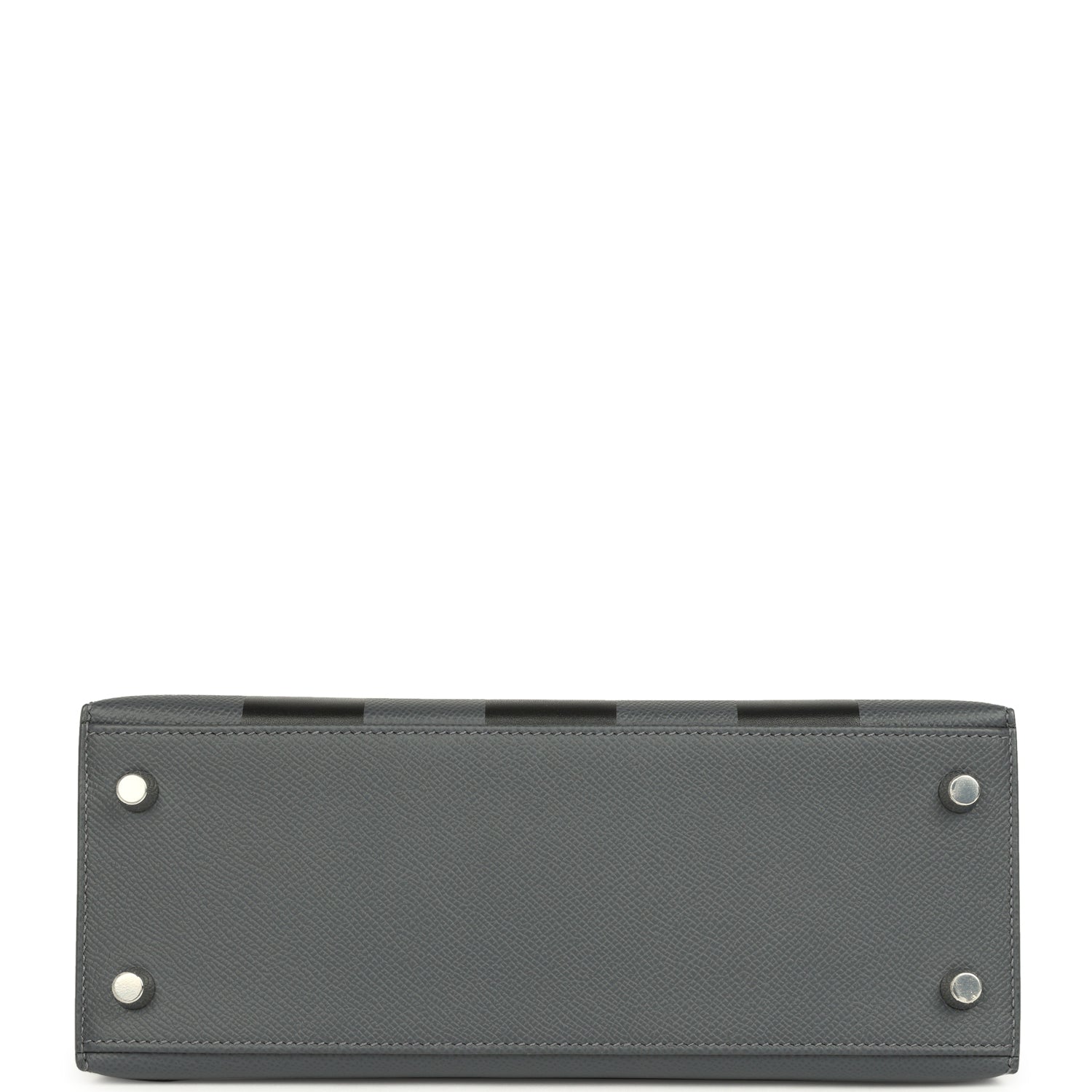 Hermes Kelly Sellier 25 Casaque Etoilee Ardoise Epsom, Black Tadelakt and Vert PepperNew Chevre Mysore Palladium Hardware