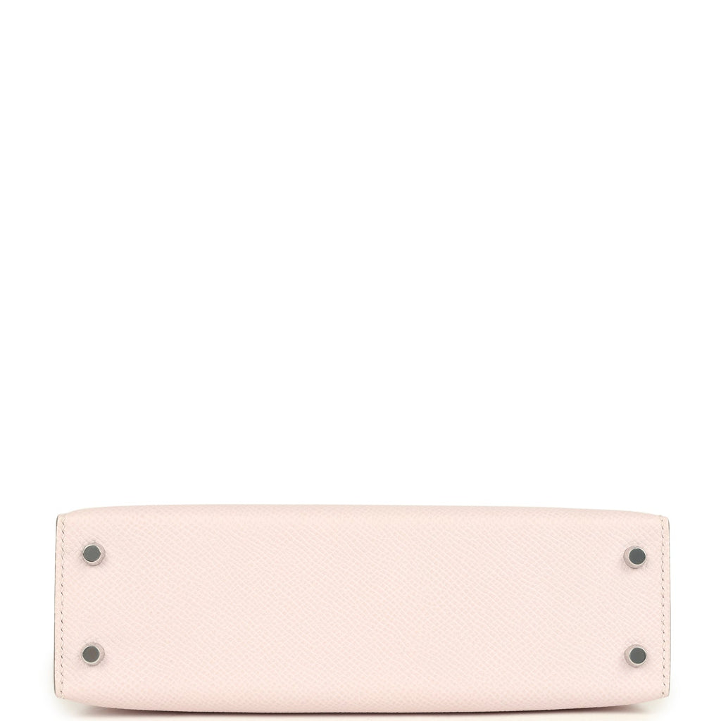 Hermes Special Order (HSS) Kelly Sellier 20 Mauve Pale and Craie Epsom Palladium Hardware