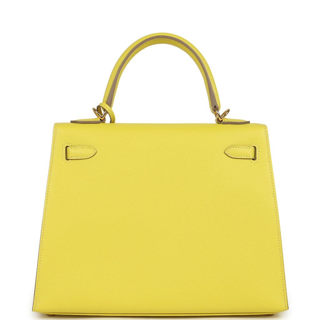 Hermes Kelly Sellier 25 Lime Epsom Gold Hardware