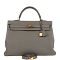 Hermes Kelly Retourne 35 Etain Togo Gold Hardware