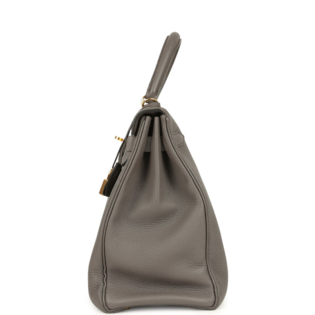 Hermes Kelly Retourne 35 Etain Togo Gold Hardware