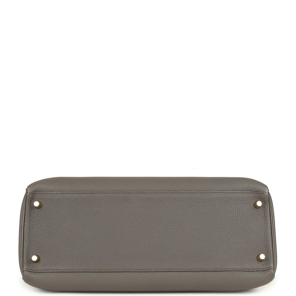 Hermes Kelly Retourne 35 Etain Togo Gold Hardware