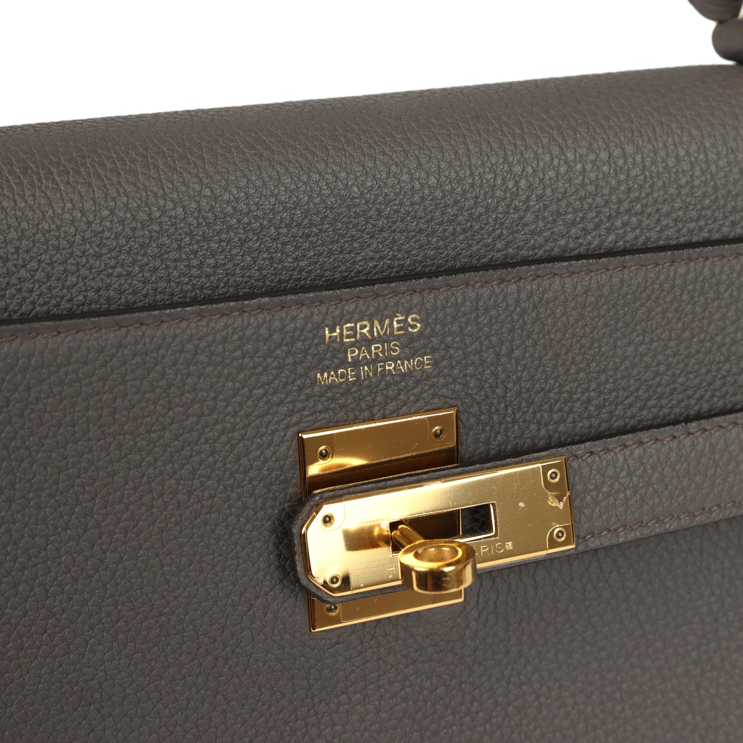Hermes Kelly Retourne 35 Etain Togo Gold Hardware